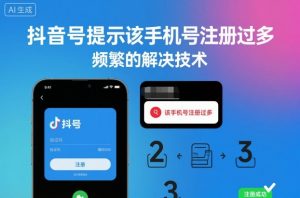 抖音号提示该手机号注册过多，频繁的解决技术-水滴知识网