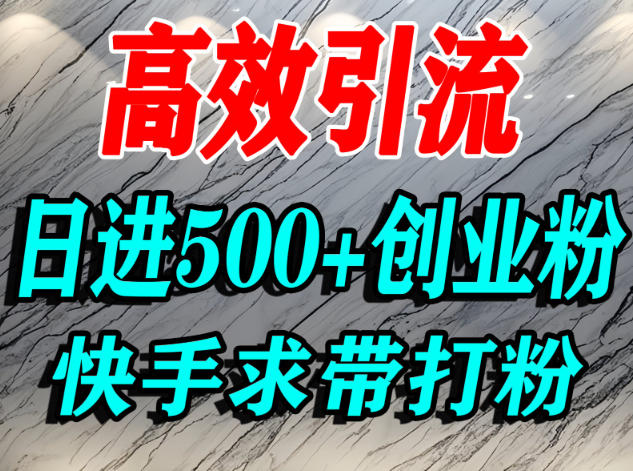 怎么打创业粉?快手求带视角精准引流创业粉,宝妈、学生群体日进500+精准流量-水滴知识网
