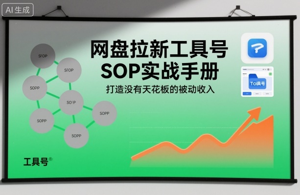 网盘拉新工具号SOP实战手册,打造没有天花板的被动收入-水滴知识网