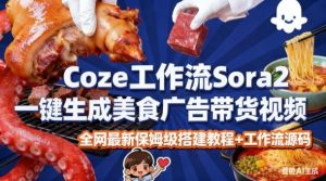 coze扣子智能体sora2一键生成美食广告高端视频工作流保姆级拆解教程,无需剪辑,无需拍摄-水滴知识网
