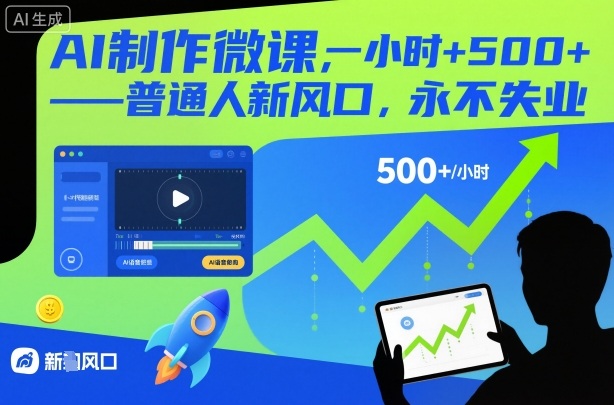 AI制作微课,一小时5张+,普通人新风口,永不失业-水滴知识网
