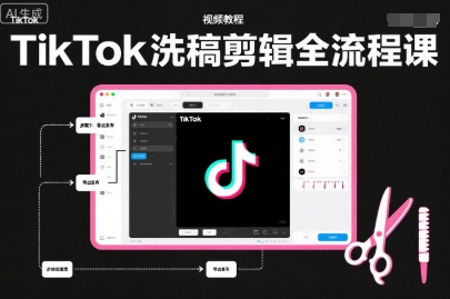 TikTok洗稿剪辑全流程课,PR洗稿剪辑全流程,TK洗稿运营课-水滴知识网