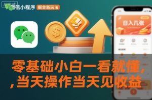 微信小程序掘金新玩法，日入几张，零基础小白一看就懂，当天操作当天见收益【揭秘】-水滴知识网