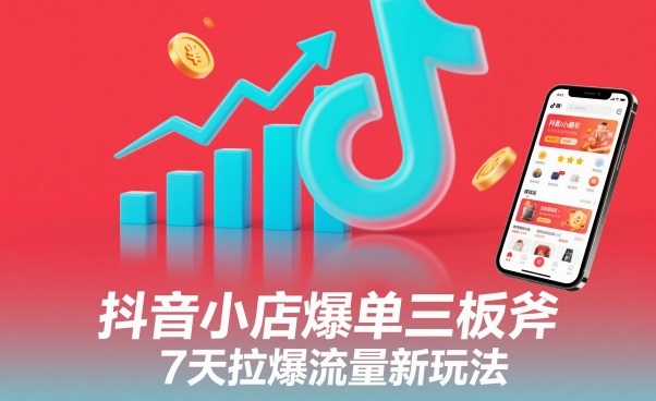 抖音小店爆单三板斧,7天拉爆流量新玩法-水滴知识网