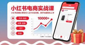 小红书电商实战课,小红书店铺从零到月入过1W全攻略,新手也能轻松上手-水滴知识网