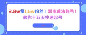 3.8w赞1.6w粉丝,邪修普法账号,教你十五天快速起号-水滴知识网