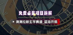 免费占星项目拆解_测测拉新玄学赛道，蓝海开局-水滴知识网
