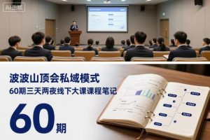 波波山顶会私域模式60期三天两夜线下大课课程笔记（文档）-水滴知识网