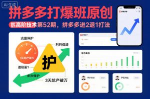 拼多多打爆班原创高阶技术第52期,拼多多进2退1打法-水滴知识网