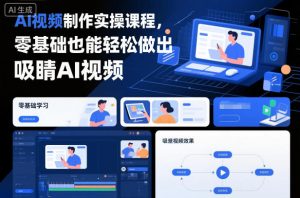 AI视频制作实操课程,零基础也能轻松做出吸睛AI视频-水滴知识网