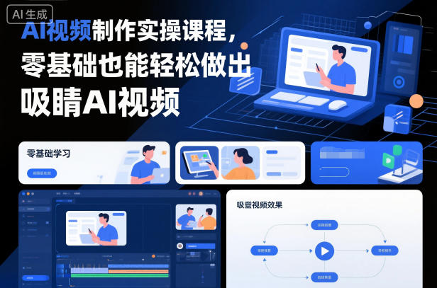 AI视频制作实操课程,零基础也能轻松做出吸睛AI视频-水滴知识网