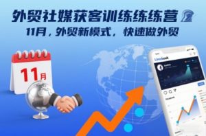 外贸社媒获客训练营11月，外贸新模式，快速做外贸-水滴知识网