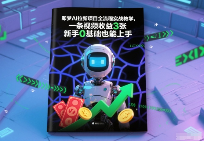 即梦AI拉新项目全流程实战教学,一条视频收益3张,新手0基础也能上手-水滴知识网