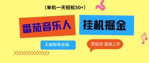 番茄音乐人挂G项目，多窗口去跑一天完稳定50+，零投资，简单无脑【揭秘】-水滴知识网