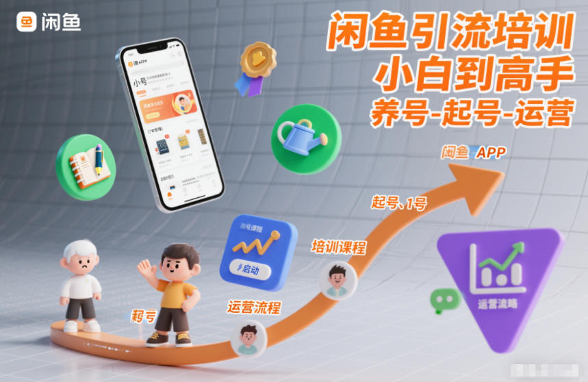 闲鱼引流培训，小白到高手，养号-起号-运营-水滴知识网