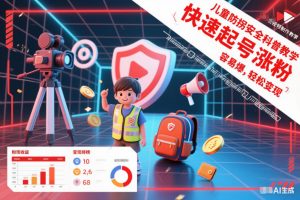 儿童防拐安全科普知识视频制作教学，快速起号涨粉，容易爆，轻松变现-水滴知识网