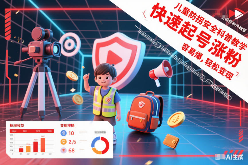 儿童防拐安全科普知识视频制作教学,快速起号涨粉,容易爆,轻松变现-水滴知识网