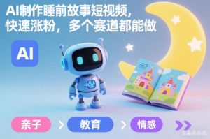 AI制作睡前故事短视频，快速涨粉，多个赛道都能做-水滴知识网