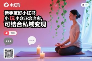 新手友好小红书小众正念治愈，玩法简单，可结合私域变现-水滴知识网