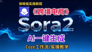 Sora2生成《跨境电商》英文短视频，实操搭建教学课，通俗易懂，包教包会-水滴知识网