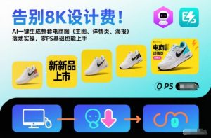 告别8K设计费！AI一键生成整套电商图（主图、详情页、海报）落地实操，零PS基础也能上手-水滴知识网