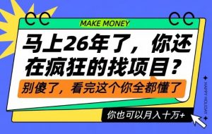 26年了，不要再疯狂的找项目了，看完这个你也可以月入十个W【揭秘】-水滴知识网