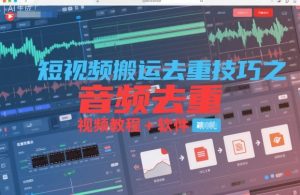 短视频搬运去重技巧之音频去重,视频教程+软件-水滴知识网