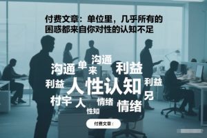 付费文章:单位里,几乎所有的困惑都来自你对人性的认知不足-水滴知识网