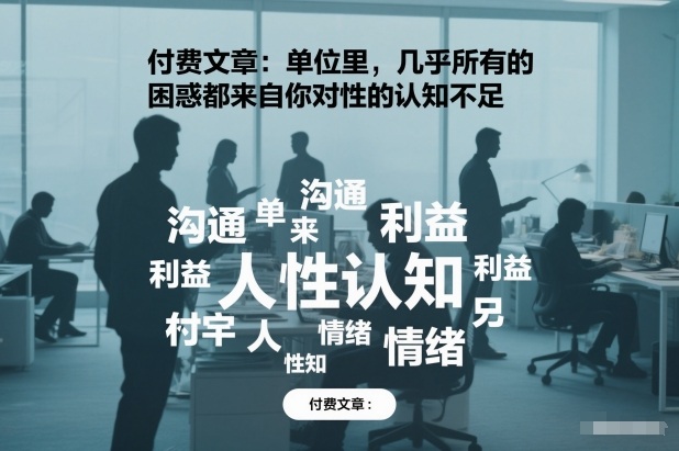付费文章:单位里,几乎所有的困惑都来自你对人性的认知不足-水滴知识网