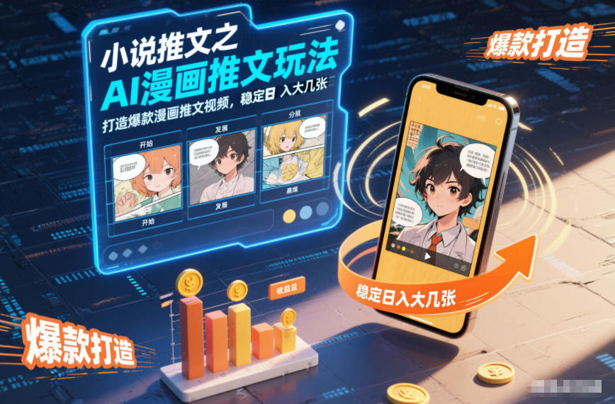 小说推文之AI漫画推文玩法，打造爆款漫画推文视频，稳定日入大几张-水滴知识网