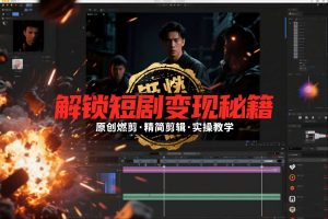 短剧拉新之原创燃剪精简剪辑实操课,解锁短剧变现秘籍-水滴知识网