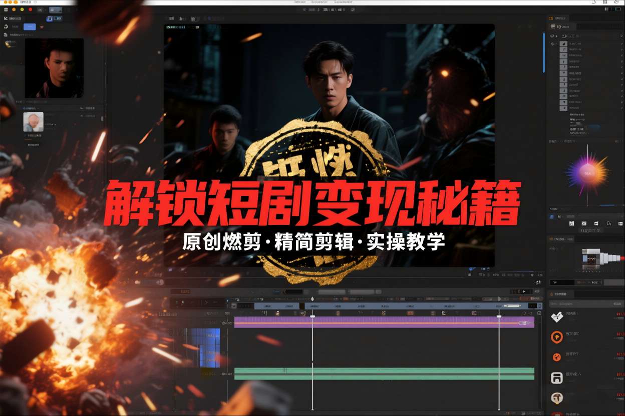 短剧拉新之原创燃剪精简剪辑实操课,解锁短剧变现秘籍-水滴知识网