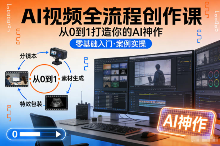 AI视频全流程创作课，从0到1打造你的AI神作-水滴知识网