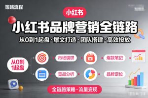小红书品牌营销全链路，从0到1起盘、爆文打造、团队搭建到高效投放的全链路策略-水滴知识网