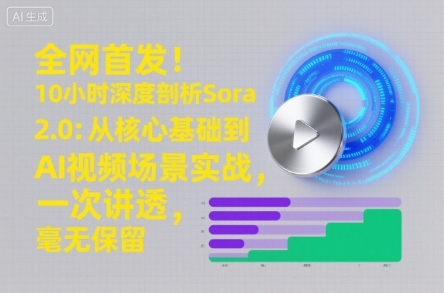 全网首发!10小时深度剖析Sora 2.0:从核心基础到AI视频场景实战,一次讲透,毫无保留-水滴知识网