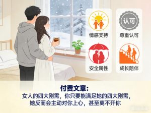 付费文章：女人的四大刚需，你只要能满足她的四大刚需，她反而会主动对你上心，甚至离不开你-水滴知识网