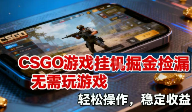 CSGO游戏挂G掘金捡漏,不需要玩游戏,操作简单,收益稳定【揭秘】-水滴知识网