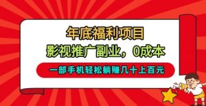 年底福利项目,影视推广副业,一部手机轻松躺入几十上百【揭秘】-水滴知识网