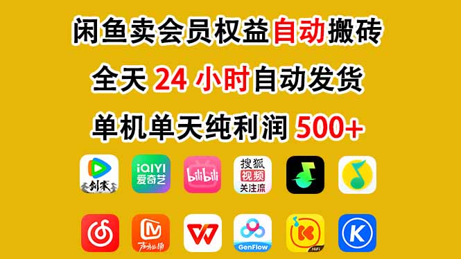 闲鱼卖会员权益，一部手机日入5张+，无需囤货全程24小时自动托管-水滴知识网