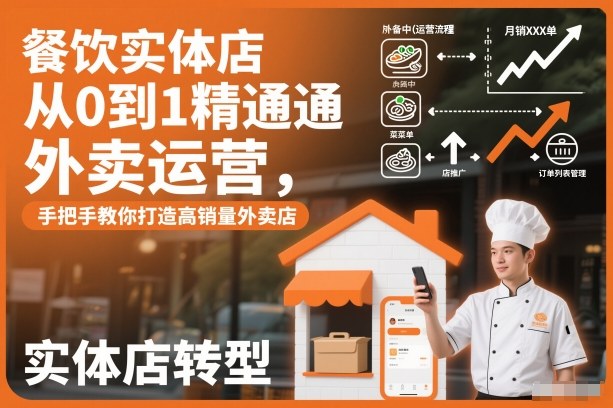 餐饮实体店从0到1精通外卖运营，手把手教你打造高销量外卖店-水滴知识网