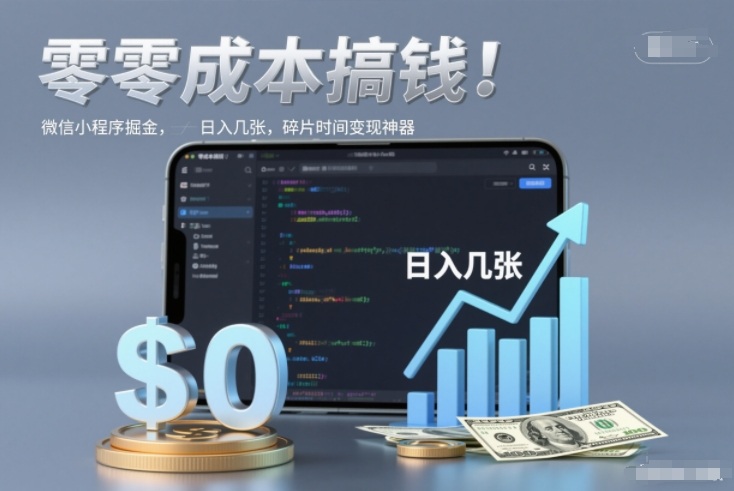零成本搞钱,微信小程序掘金,简单易操作,日入几张,碎片时间变现神器【揭秘】-水滴知识网