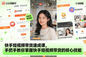 快手短视频带货速成课,手把手教你掌握快手短视频带货的核心技能-水滴知识网
