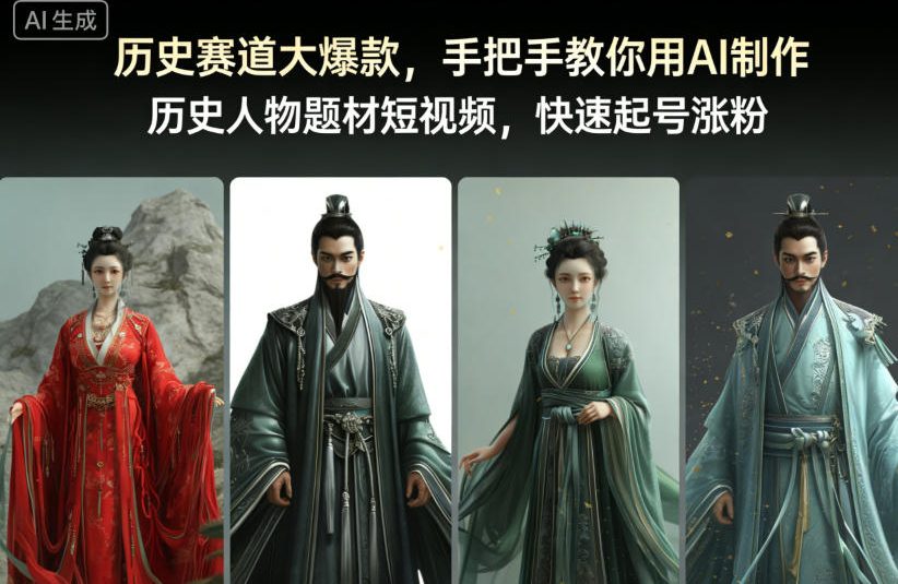 历史赛道大爆款，手把手教你用AI制作历史人物题材短视频，快速起号涨粉-水滴知识网