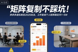 矩阵复制不踩坑!拼多多虚拟类目2025玩法,工作室或者个人矩阵稳定月1-5W【揭秘】-水滴知识网