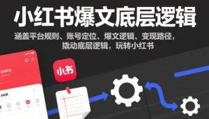 小红书爆文底层逻辑,涵盖平台规则、账号定位、爆文逻辑、变现路径,撬动底层逻辑,玩转小红书-水滴知识网