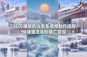 700万播放的治愈系视频制作流程,快速爆流涨粉接广变现-水滴知识网