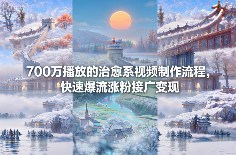 700万播放的治愈系视频制作流程,快速爆流涨粉接广变现-水滴知识网