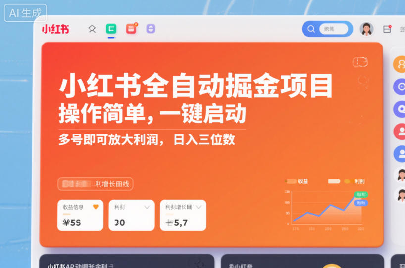 小红书全自动掘金项目,操作简单,一键启动,多号即可放大利润,日入三位数【揭秘】-水滴知识网