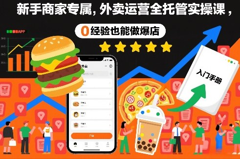 新手商家专属,外卖运营全托管实操课,0经验也能做爆店-水滴知识网