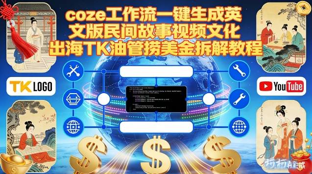 Coze扣子工作流一键生成英文版民间故事视频，文化出海TK油管捞美金拆解教程-水滴知识网